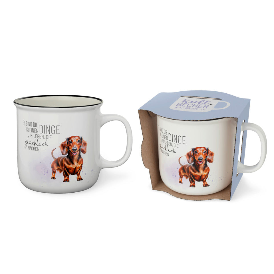 Kultbecher Lucky Friends Dackel - Es sind die kleinen Dinge im Leben., 250ml FÜR DICH 904805 FÜR DICH 904805 250ml