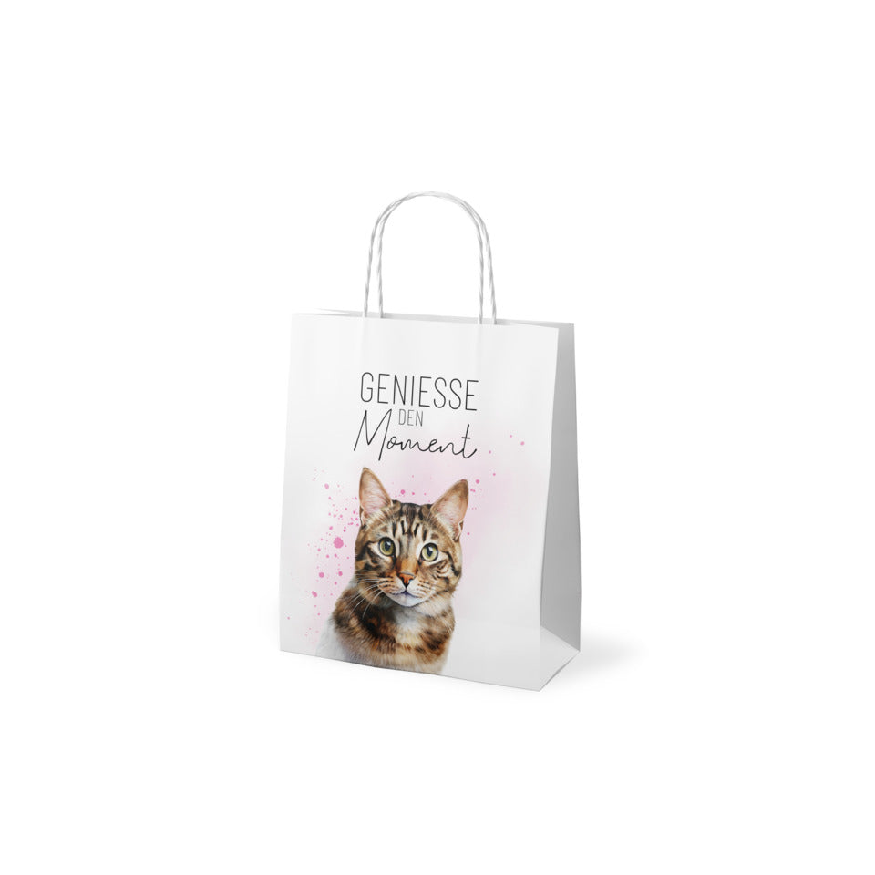 Geschenktragetasche Lucky Friends Katze - Geniesse den Moment, 24 x 20 x 8 cm FÜR DICH 991807 FÜR DICH 991807 24x20x8cm