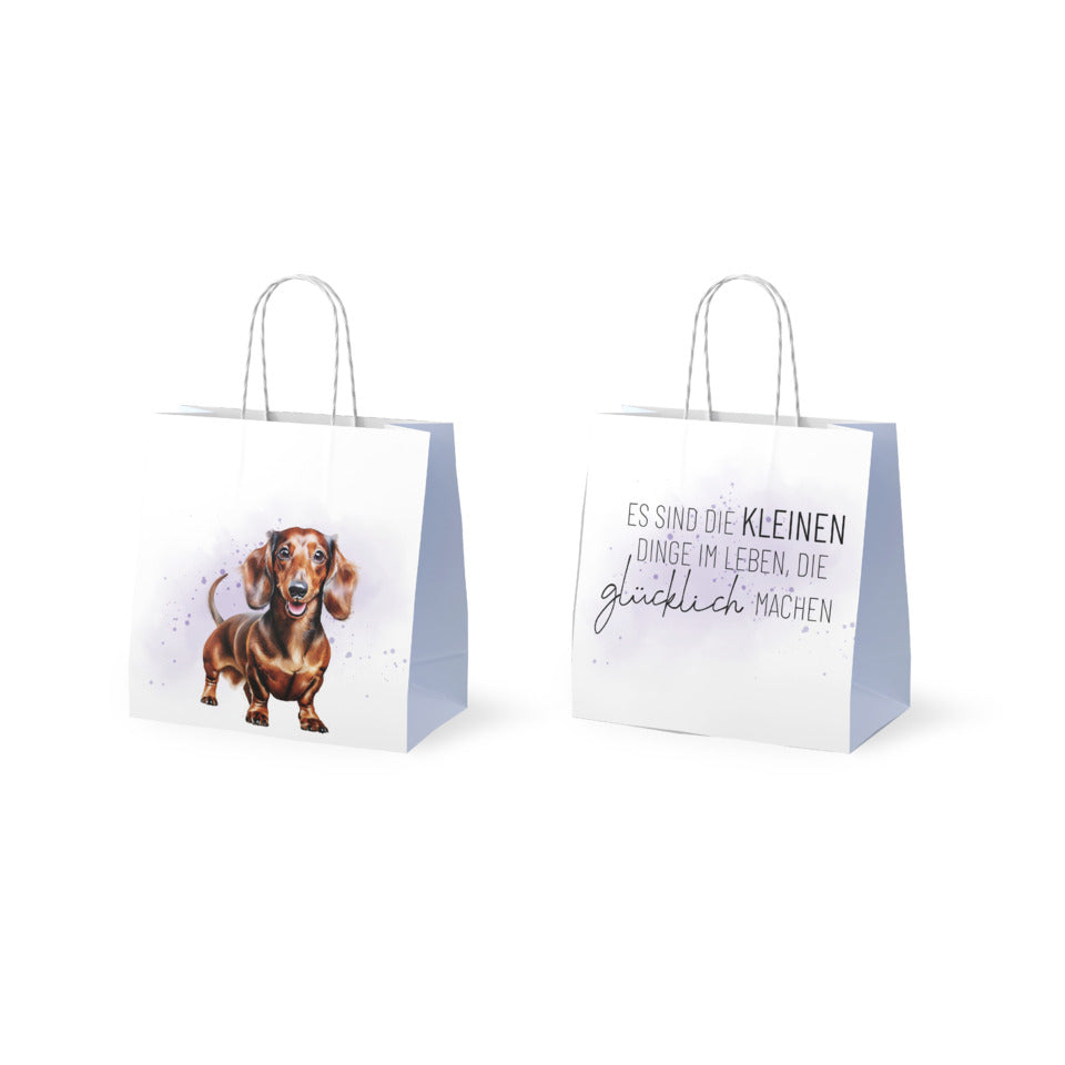 Geschenktragetasche Lucky Friends Dackel - Es sind die kleinen Dinge im Leben.., 15 x 15 x 8 cm FÜR DICH 992805 FÜR DICH 992805 15x15x8cm Mini