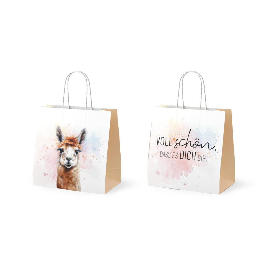 Geschenktragetasche Lucky Friends Lama - Voll schön, dass es dich gibt, 15 x 15 x 8 cm FÜR DICH 992806 FÜR DICH 992806 15x15x8cm Mini