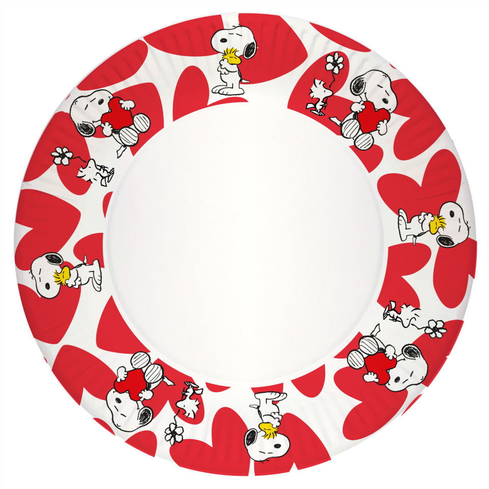 Motivteller Snoopy Love, Ø 23 cm, 10 Stück, rosa/weiß BRAUN + COMPANY 3700-26113 BRAUN + COMPANY 3700-26113 D23cm