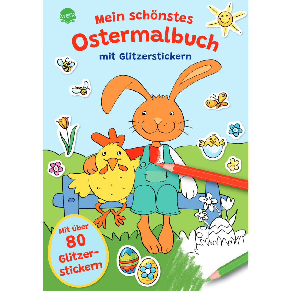 Ostermalbuch 3 Titel 9Stück sortiert Sticker und Ausmalspaß ARENA 18149-3 ARENA 18149-3 Sticker- und Ausmalspaß