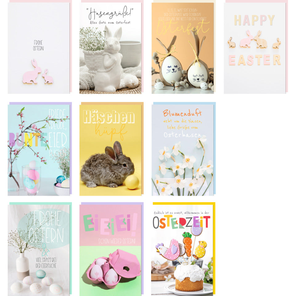 Grusskarten Ostern, 50er, sortiert PAPER STYLE 13-0755 PAPERSTYLE 13-0755