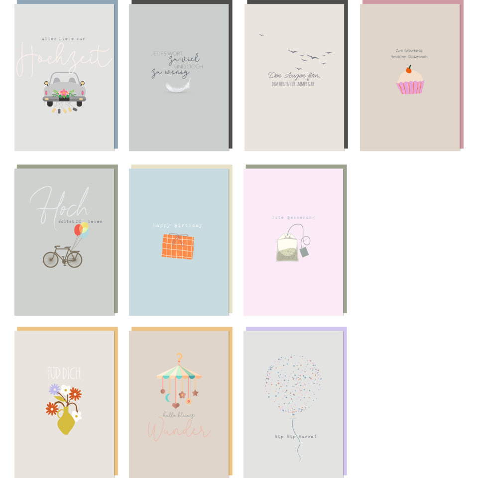 Grusskarten Minimalistisch, sortiert PAPER STYLE 97-0355 PAPERSTYLE 97-0355