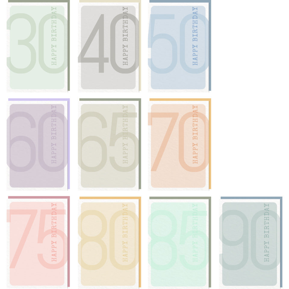 Grusskarten Zahlengeburtstag Premium, sortiert PAPER STYLE 52-0255 PAPERSTYLE 52-0255