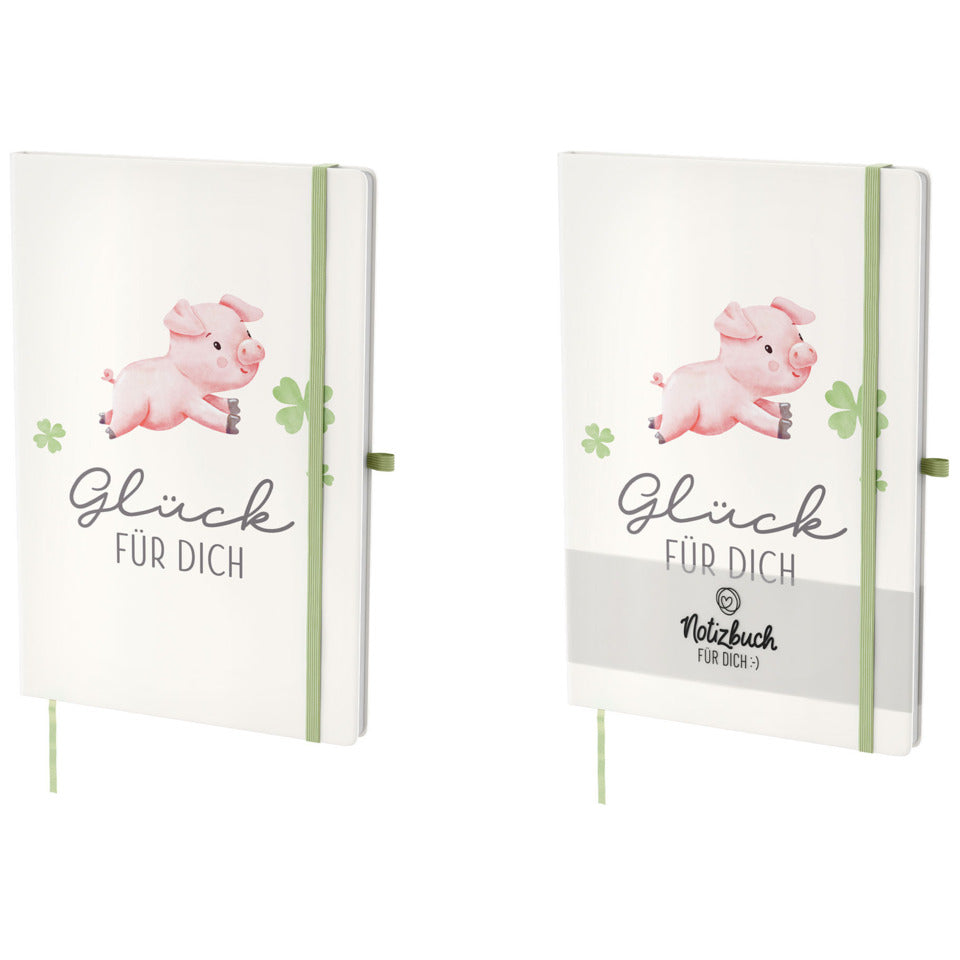Notizbuch Liebe Wünsche - Glücksschweinchen, A5, 96 Seiten, liniert FÜR DICH 197781 FÜR DICH 197781 A5 liniert