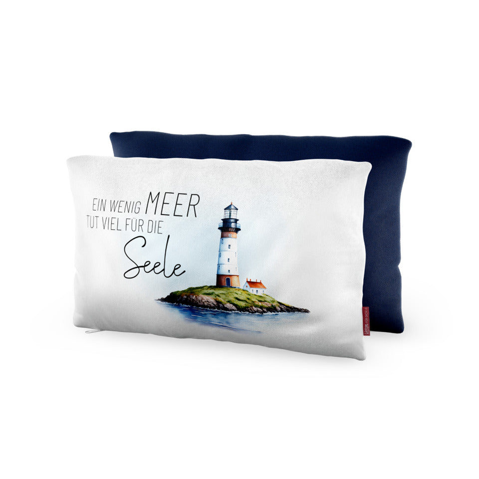 Kissen Grüße vom Meer - Leuchtturm, 23 x 40 cm FÜR DICH 396863 FÜR DICH 396863 23x40cm
