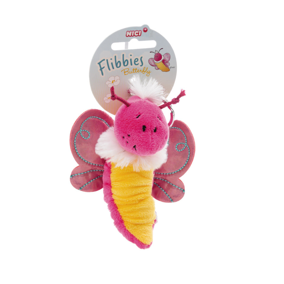 Schlüsselanhänger Flibbies Schmetterling, 10 cm, 4 Designs, 16 Stück NICI 62882 NICI 62882 10cm 4 Des. 16 Stück im Displ