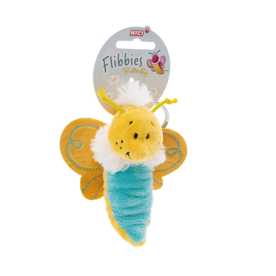 Schlüsselanhänger Flibbies Schmetterling, 10 cm, 4 Designs, 16 Stück NICI 62882 NICI 62882 10cm 4 Des. 16 Stück im Displ
