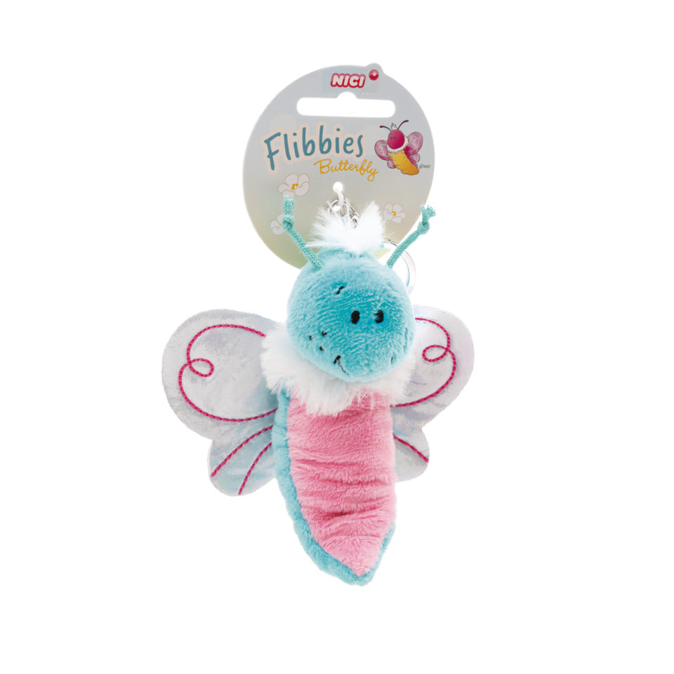 Schlüsselanhänger Flibbies Schmetterling, 10 cm, 4 Designs, 16 Stück NICI 62882 NICI 62882 10cm 4 Des. 16 Stück im Displ