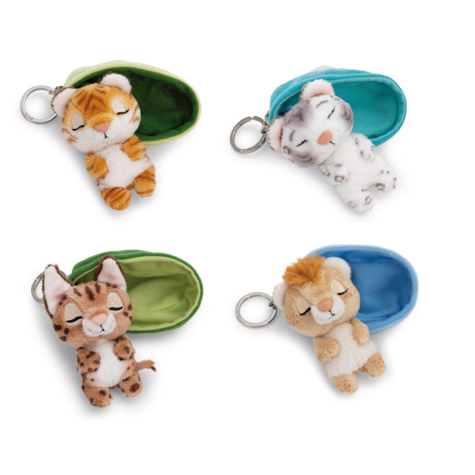 Schlüsselanhänger Sleeping Pets, 8 cm, 12 Designs, 36 Stück NICI 63160 NICI 63160 12 Designs 36 St. im Display