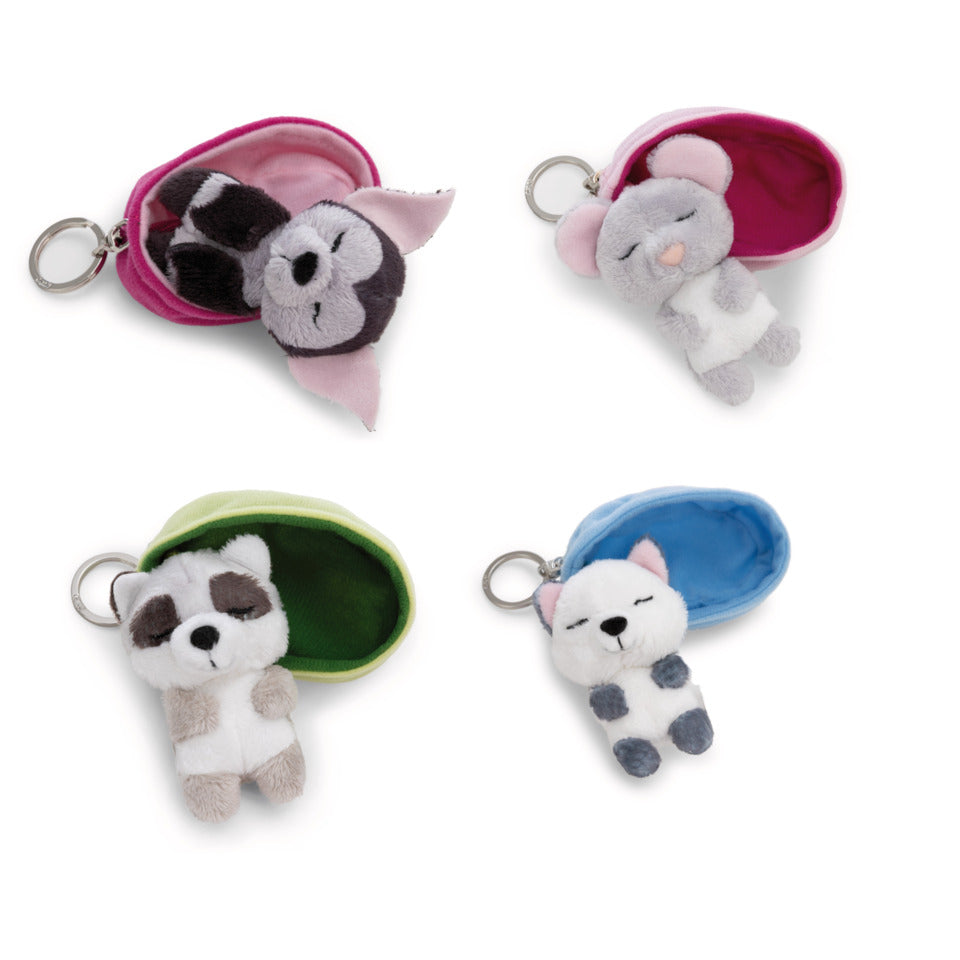 Schlüsselanhänger Sleeping Pets, 8 cm, 12 Designs, 36 Stück NICI 63160 NICI 63160 12 Designs 36 St. im Display