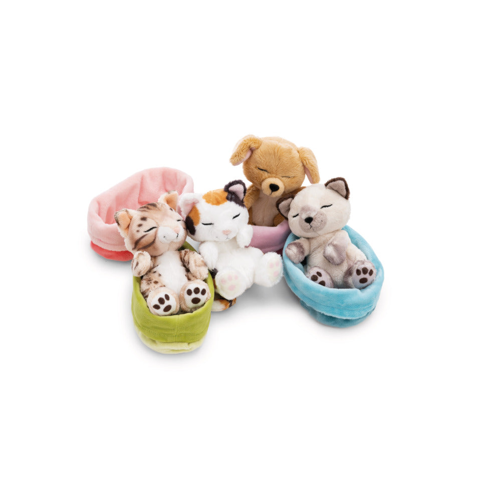 Kuscheltier Sleeping Pets, 12 cm, 4 Designs, 12 Stück NICI 63130 NICI 63130 4 Designs 12 Stück im Display