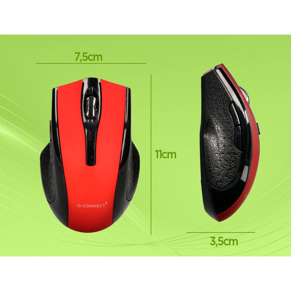 Maus Funk optisch kabellos schwarz/rot Q-CONNECT KF18068