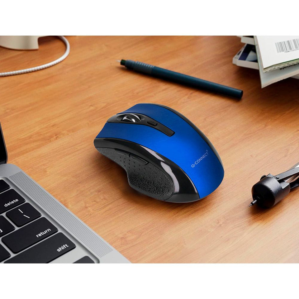 Maus Funk optisch kabellos schwarz/blau Q-CONNECT KF18069