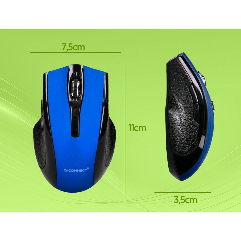 Maus Funk optisch kabellos schwarz/blau Q-CONNECT KF18069