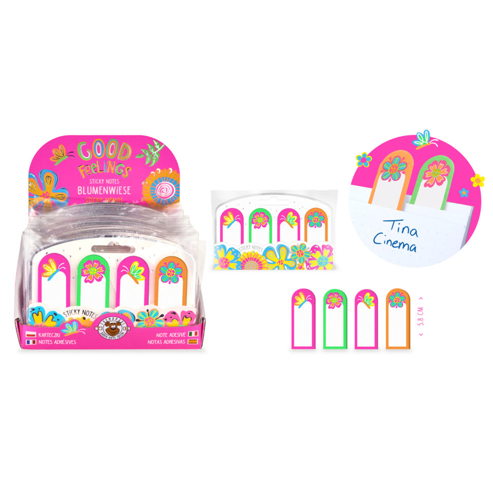 Haftnotizen Sticky Notes Good Feelings, 22 x 58 mm, 4 x 30 Blatt TRENDHAUS 968142 TRENDHAUS 968142 Good Feelings