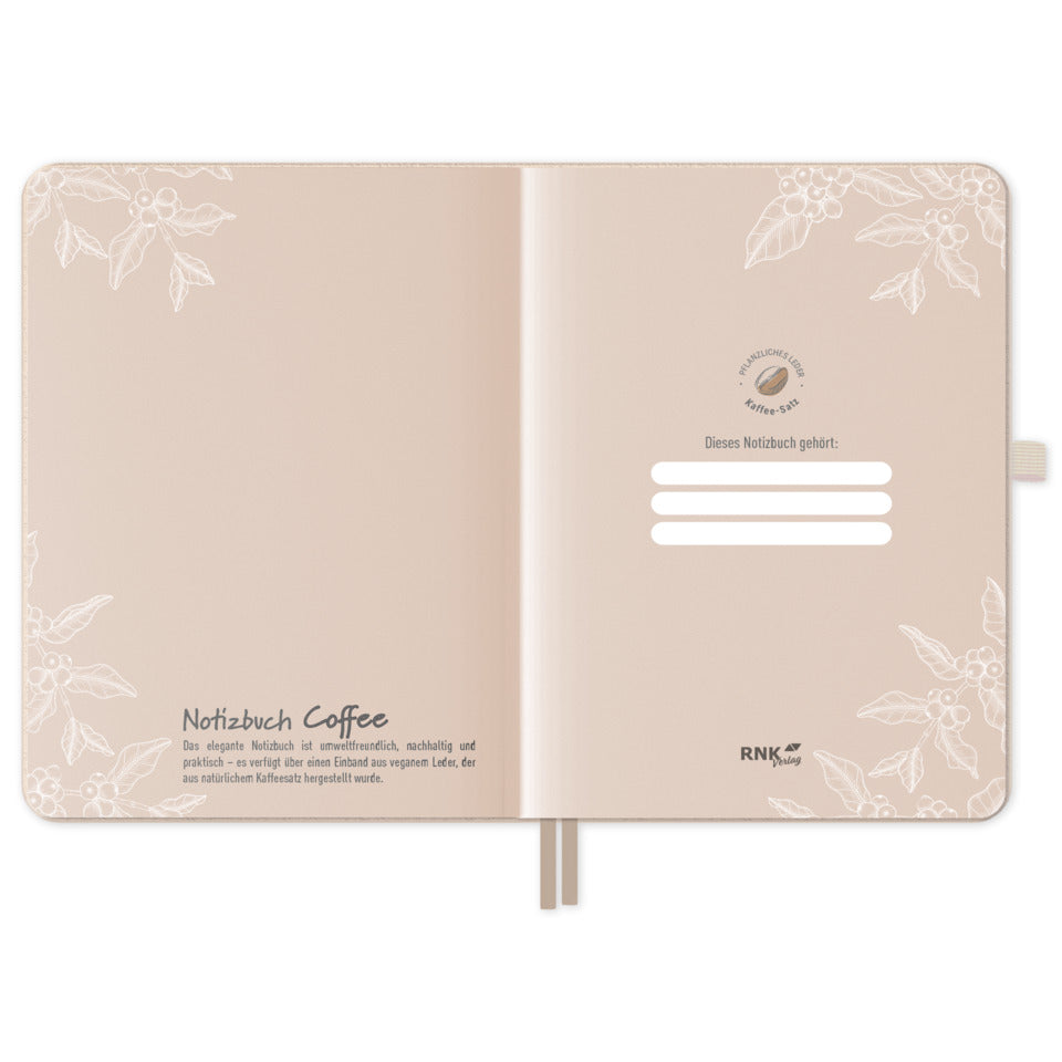 Notizbuch Vegan Coffee A5, 75g/m², 96 Blatt, kariert RNK 46846 RNK 46846 kariert 96BL. 75g/m²