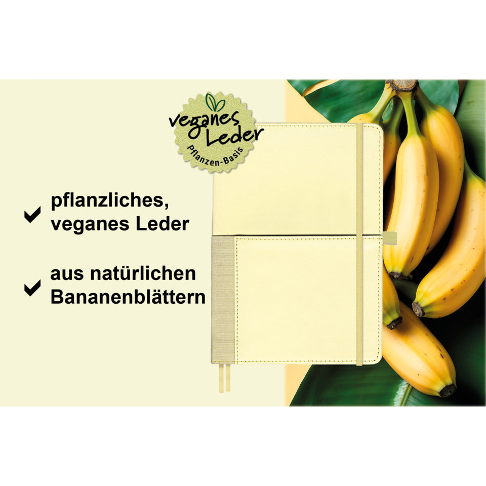 Notizbuch Vegan Banana, A5, 75g/m², 96 Blatt, liniert RNK 46847 RNK 46847 liniert 96BL 75g/m²