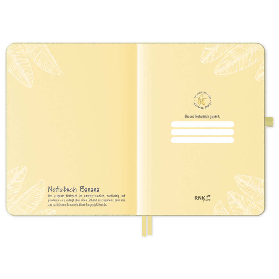Notizbuch Vegan Banana, A5, 75g/m², 96 Blatt, liniert RNK 46847 RNK 46847 liniert 96BL 75g/m²