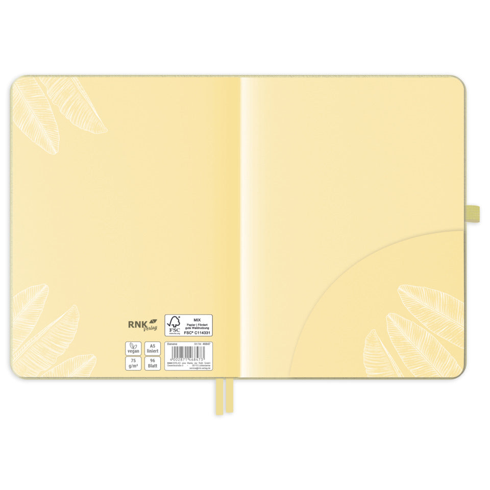 Notizbuch Vegan Banana, A5, 75g/m², 96 Blatt, liniert RNK 46847 RNK 46847 liniert 96BL 75g/m²
