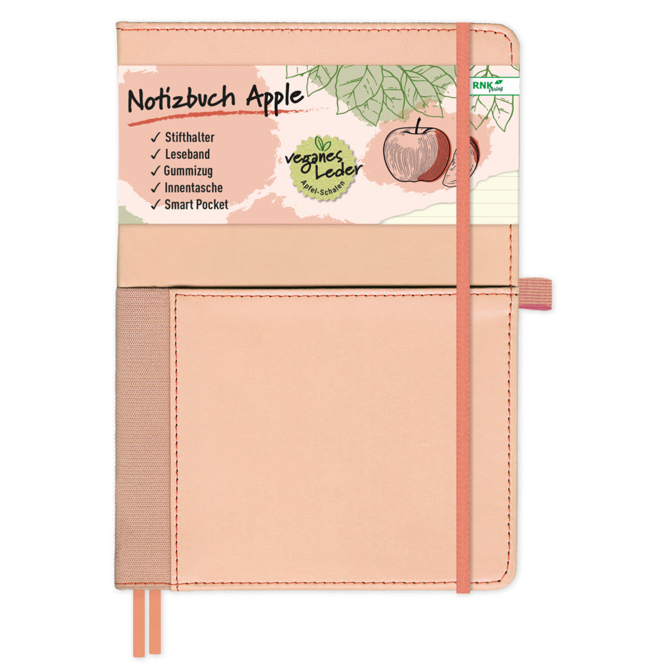 Notizbuch Vegan Apple, A5, 75g/m², 96 Blatt, liniert RNK 46848 RNK 46848 liniert 96BL 75g/m²
