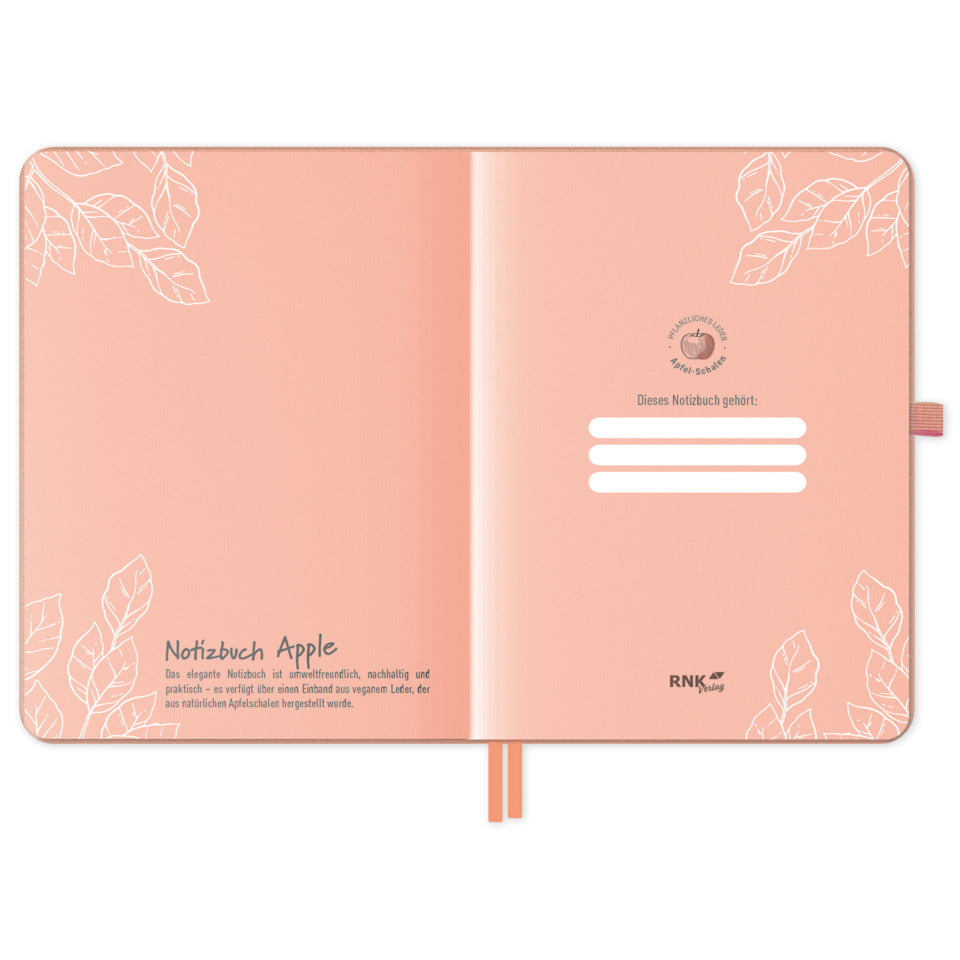 Notizbuch Vegan Apple, A5, 75g/m², 96 Blatt, liniert RNK 46848 RNK 46848 liniert 96BL 75g/m²