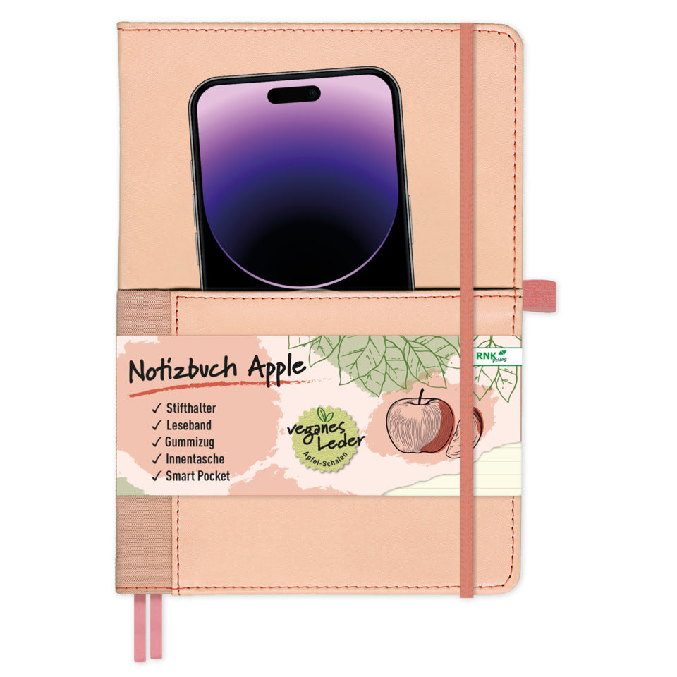 Notizbuch Vegan Apple, A5, 75g/m², 96 Blatt, liniert RNK 46848 RNK 46848 liniert 96BL 75g/m²