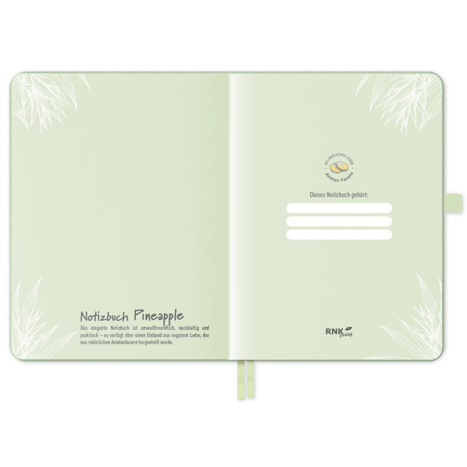 Notizbuch Vegan Pineapple, A5, 75g/m², 96 Blatt, dotted RNK 46849 RNK 46849 dotted 96BL 75g/m²