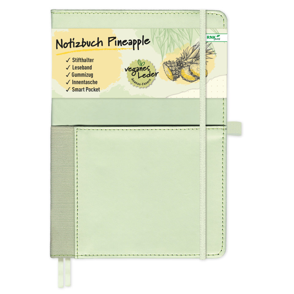 Notizbuch Vegan Pineapple, A5, 75g/m², 96 Blatt, dotted RNK 46849 RNK 46849 dotted 96BL 75g/m²