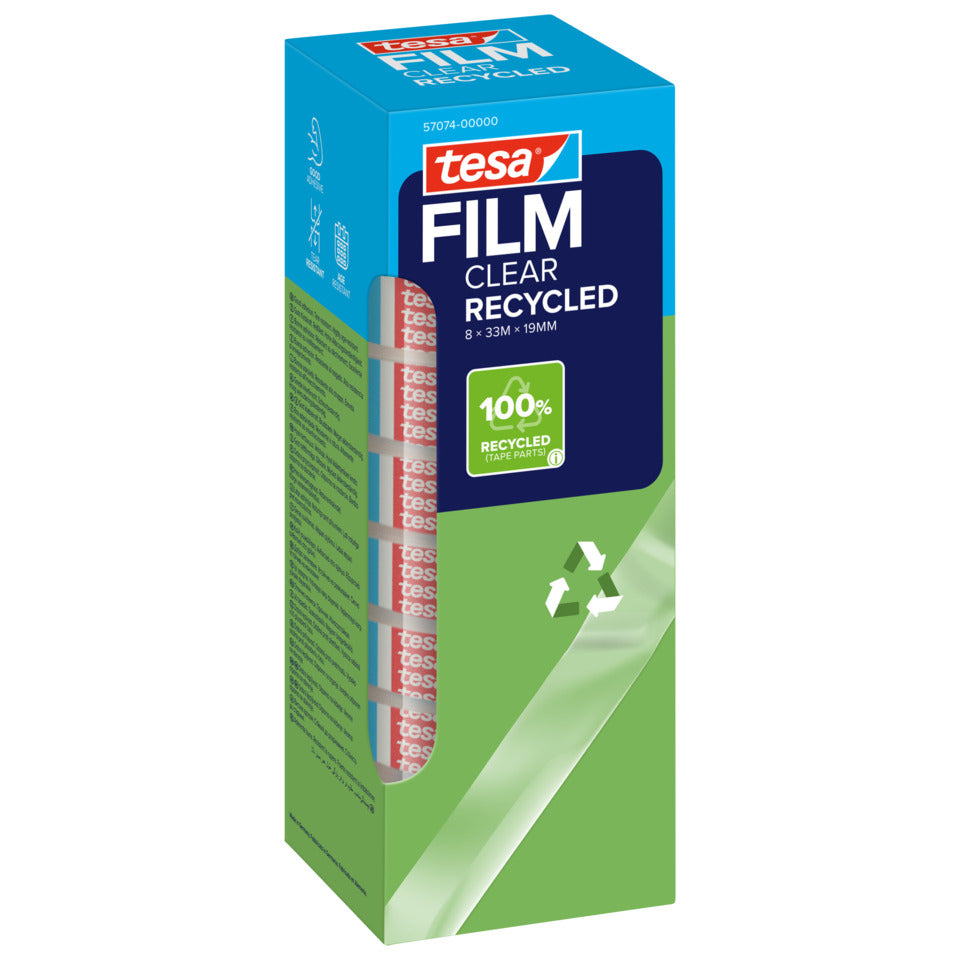 Klebefilm tesafilm® Eco&Clear, 33mx19mm, 8 Rollen, transparent TESA 57074-00000-01 TESA 57074-00000-01 Eco&Clear