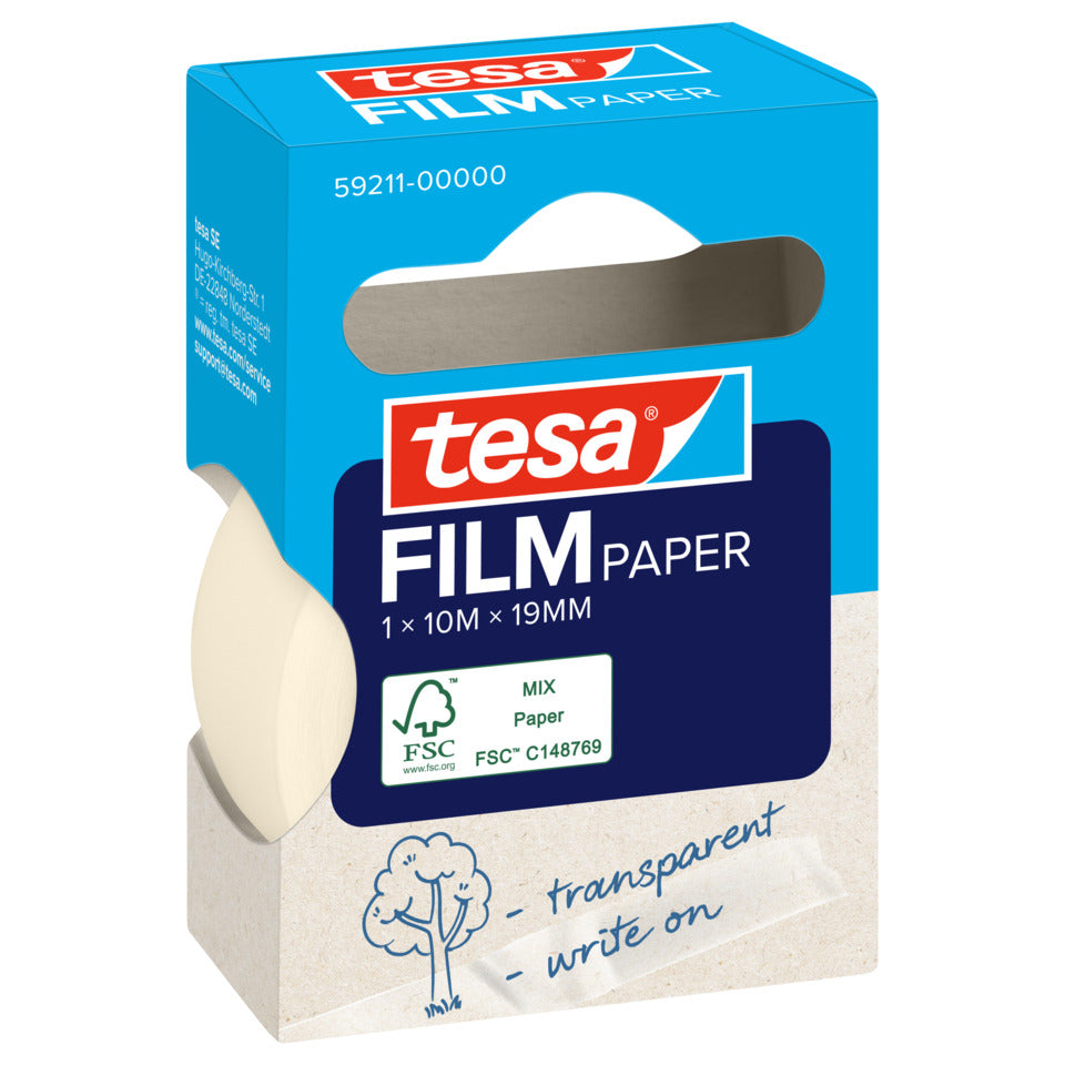 Klebeband tesafilm® Paper, Papier, 10m x 19mm, transparent TESA 59211-00000-00 TESA 59211-00000-00 19mm x10m
