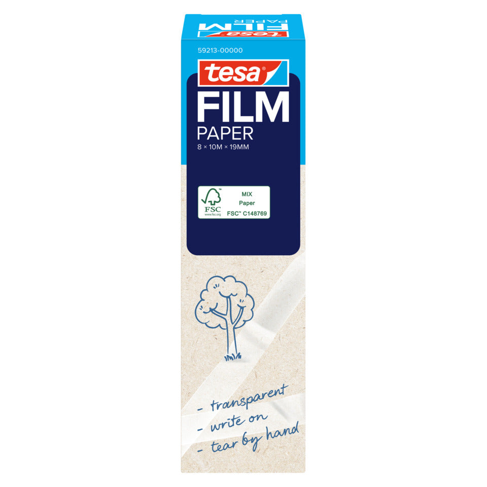 Klebeband tesafilm® Paper, Papier, 8 Rollen a 10m x 19mm, transparent TESA 59213-00000-00 TESA 59213-00000-00 19mm x10m