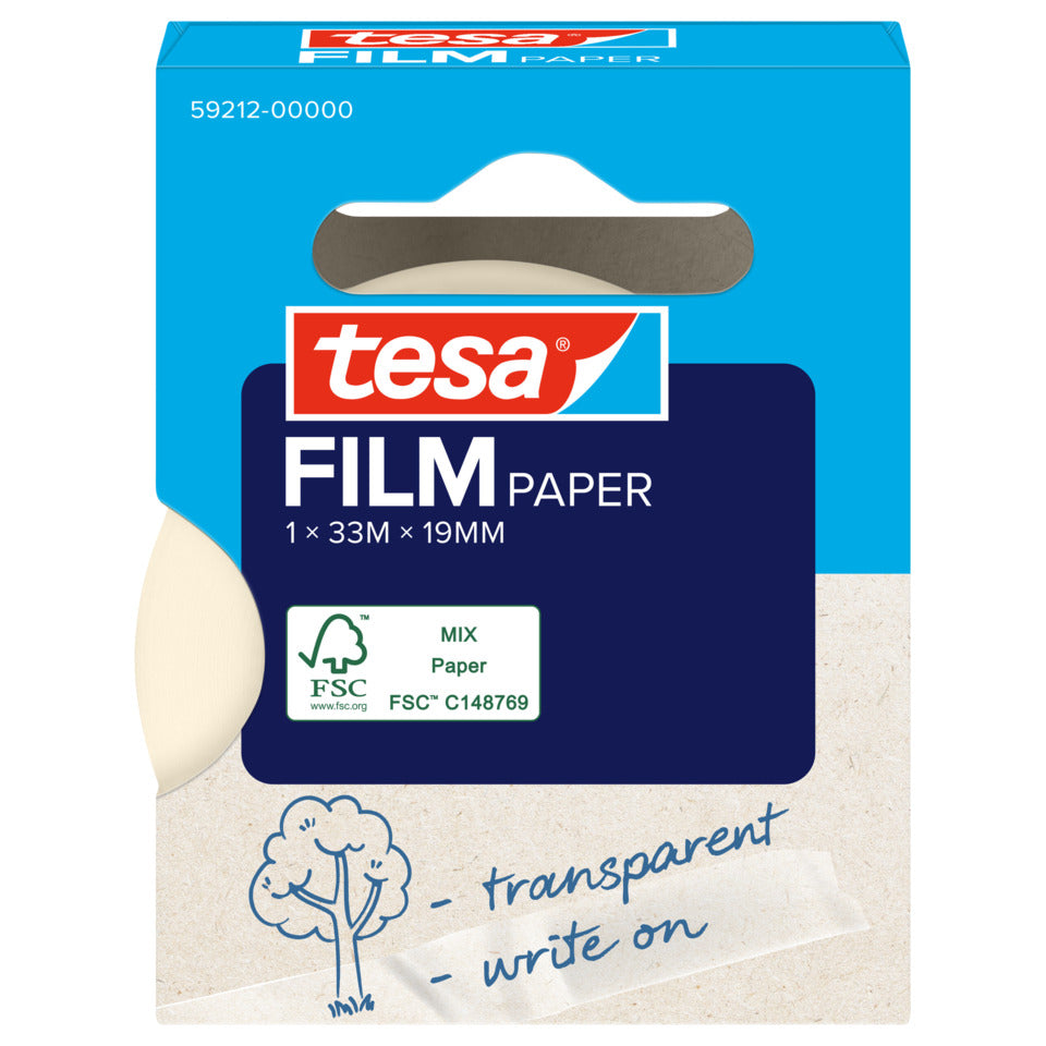Klebeband tesafilm® Paper, Papier, 33m x 19mm, transparent TESA 59212-00000-00 TESA 59212-00000-00 19mm x33m