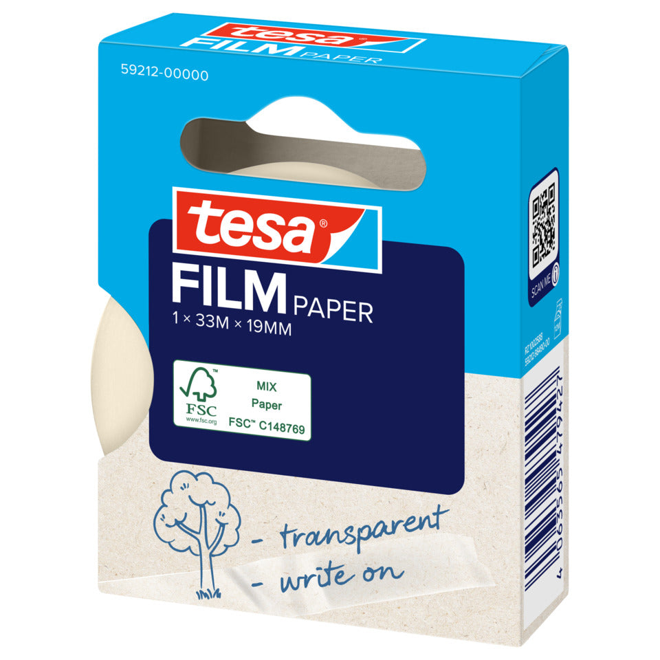 Klebeband tesafilm® Paper, Papier, 33m x 19mm, transparent TESA 59212-00000-00 TESA 59212-00000-00 19mm x33m