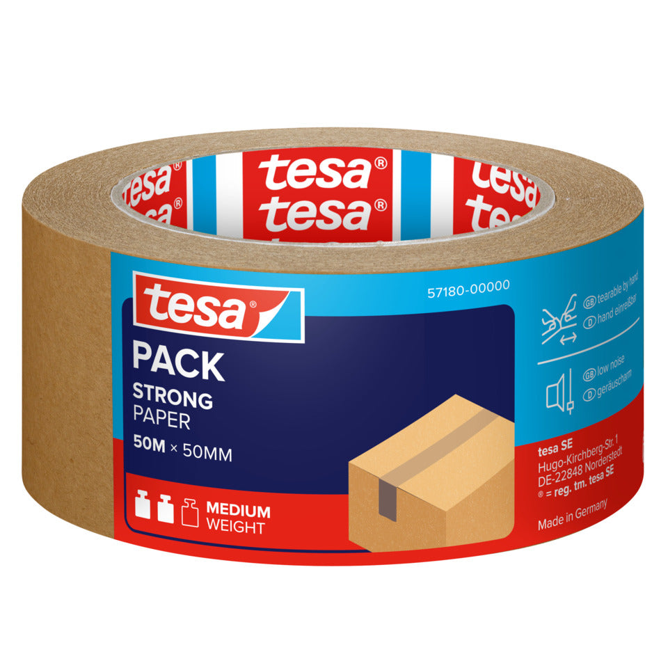 Packband ecoLogo®, Papier, 50 m x 50 mm, braun TESA 57180-00000-06 TESA 57180-00000-06 reißfest eco