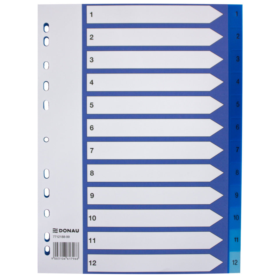Register Fresh Color, A4, 1-12, sortiert DONAU 7712188-99 DONAU 7712188-99 Fresh Color