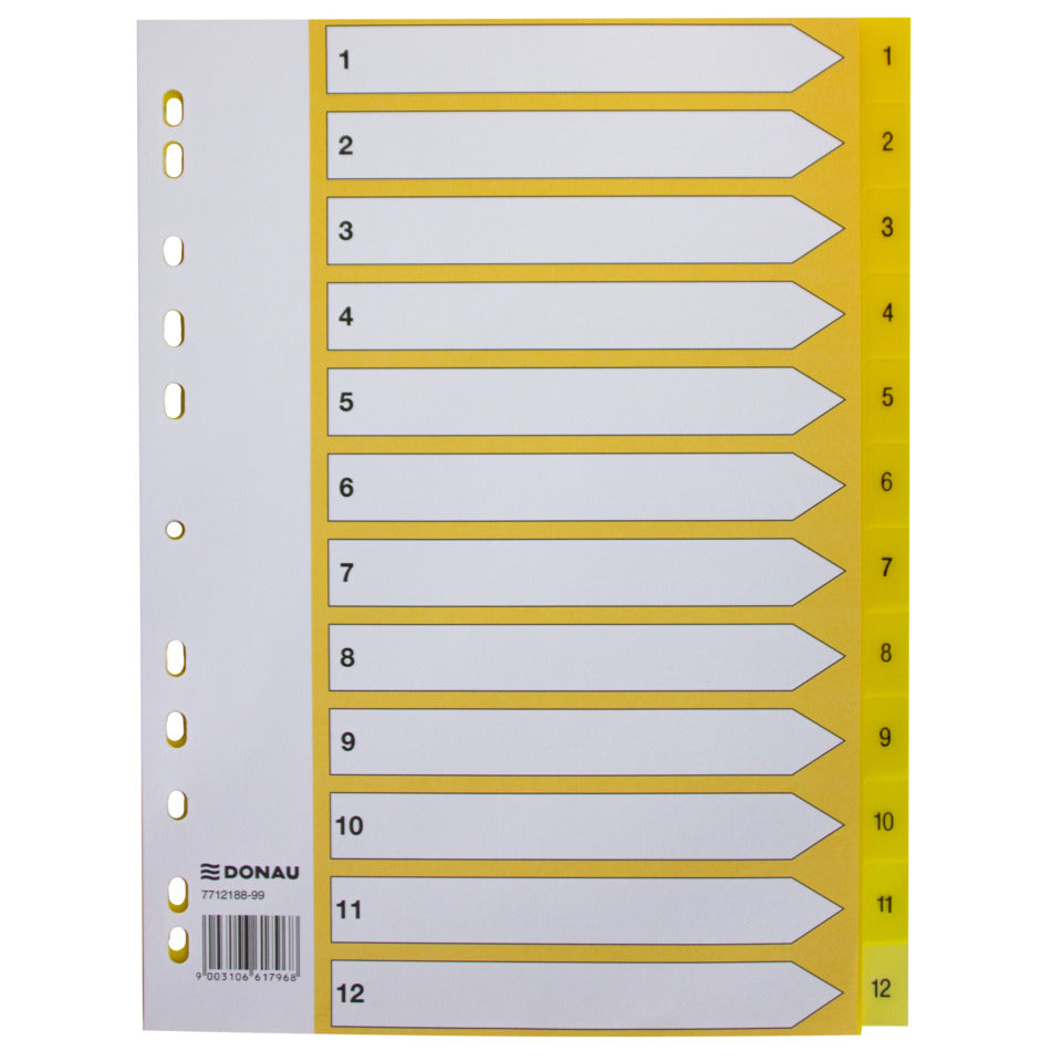 Register Fresh Color, A4, 1-12, sortiert DONAU 7712188-99 DONAU 7712188-99 Fresh Color