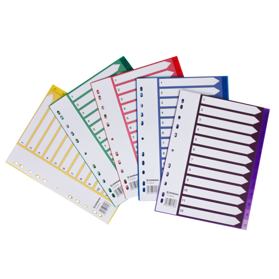 Register Fresh Color, A4, 1-12, sortiert DONAU 7712188-99 DONAU 7712188-99 Fresh Color