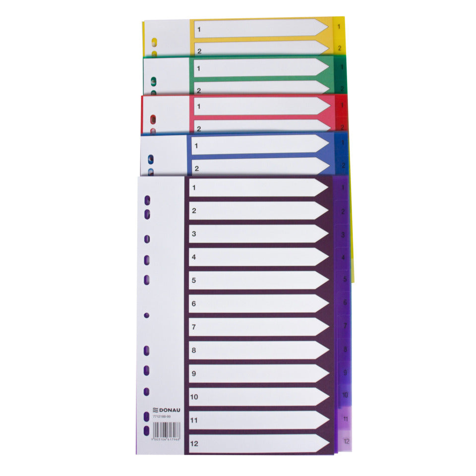 Register Fresh Color, A4, 1-12, sortiert DONAU 7712188-99 DONAU 7712188-99 Fresh Color