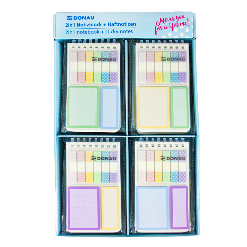 Haftnotizblock 2in1 + Notizblock DONAU 7580001-99