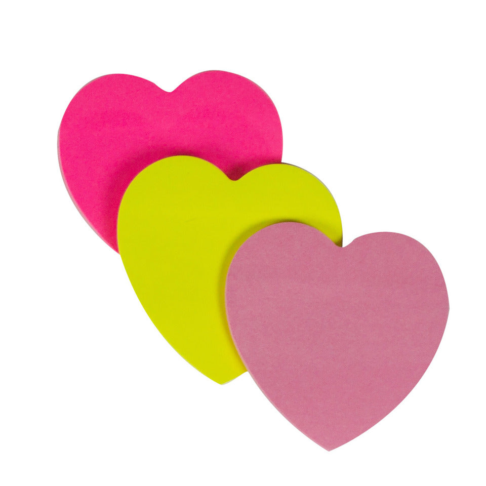 Haftnotizblock Herz Neon, 3 x 25 Blatt DONAU 7580002-02