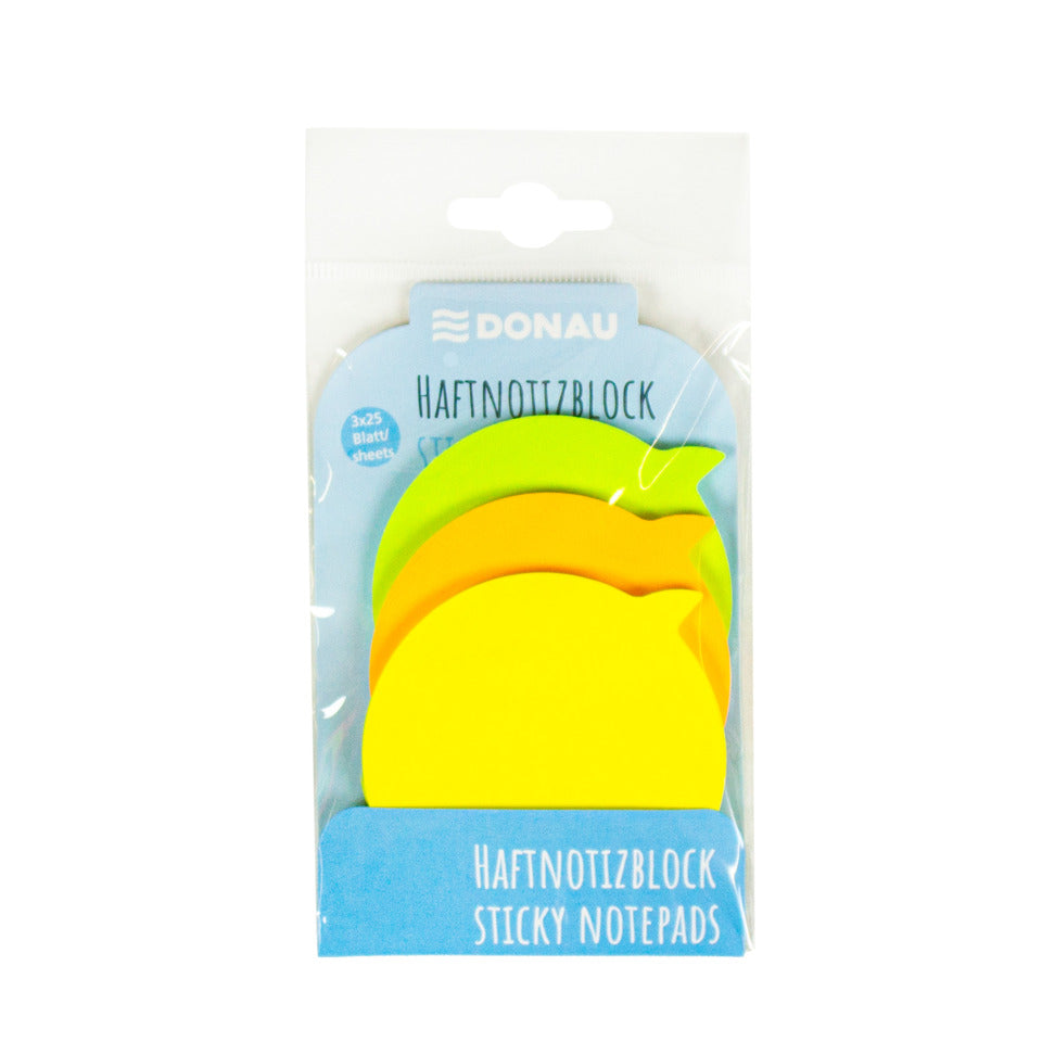 Haftnotizblock Sprechblase Neon, 3 x 25 Blatt DONAU 7580002-01