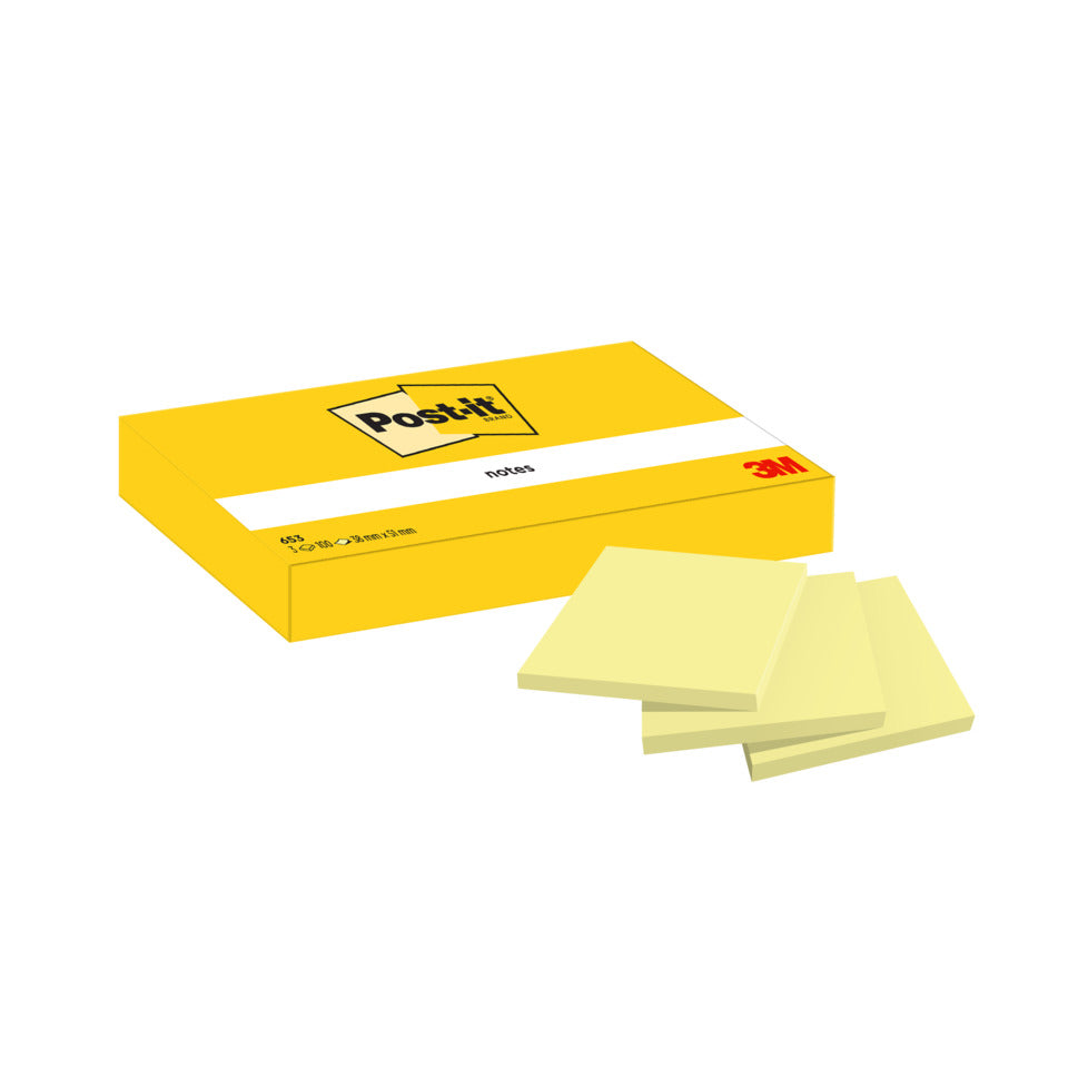 Haftnotizblock Notes, 38x51mm, 12x100 Blatt, gelb POST-IT 653 POST-IT 653 38x51mm