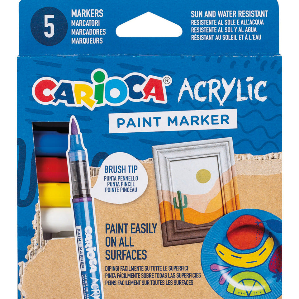 Acrylic-Marker mit Pinsel-Spitze, 5 Stück CARIOCA CA45280 CARIOCA CA45280 5Stück