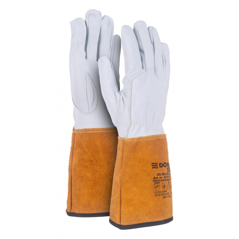 Schutzhandschuh, Größe 10 = XL, Ziegenleder, weiß/gold DONAU 32185731-10 DONAU 32185731-10 WIG-Schw.Ziegenleder