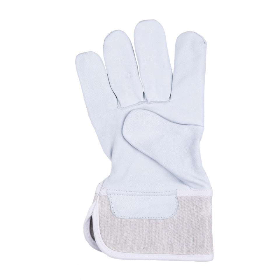 Arbeitshandschuh, Größe 10,5 = XL, Ziegenleder, grau/weiß DONAU 32163231-10 DONAU 32163231-10 Ziegenleder
