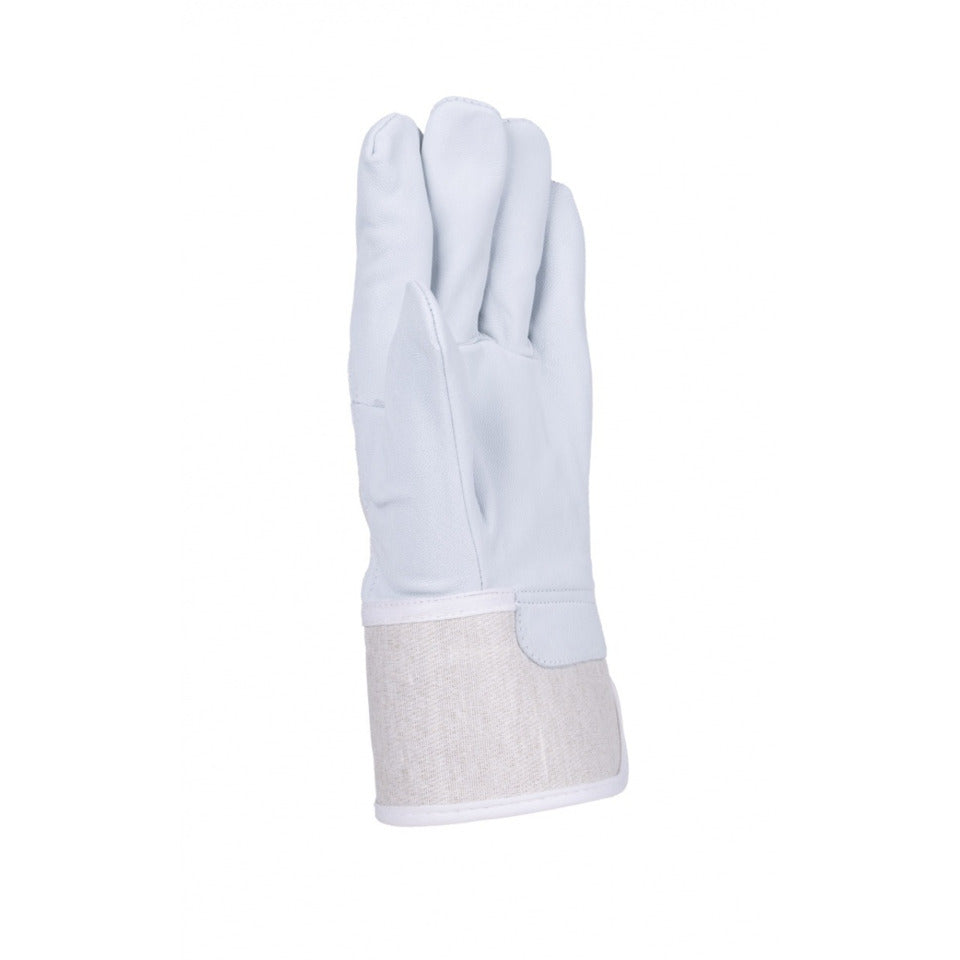 Arbeitshandschuh, Größe 10,5 = XL, Ziegenleder, grau/weiß DONAU 32163231-10 DONAU 32163231-10 Ziegenleder