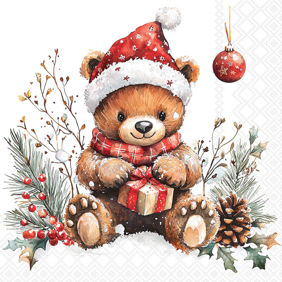 Weihnachts-Motivserviette Teddy, 33 x 33 cm, 3-lagig, 20 Stück AMBIENTE 33320985 AMBIENTE 33320985 20ST