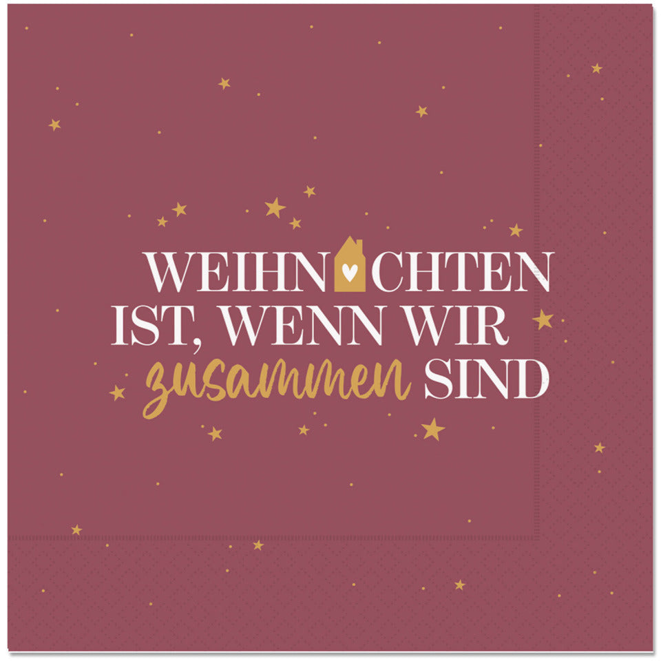 Weihnachts-Zelltuchserviette Schöne Weihnachten - Haus, 33 x 33 cm, 3-lagig, 20 Stück FÜR DICH 130128 FÜR DICH 130128 Haus